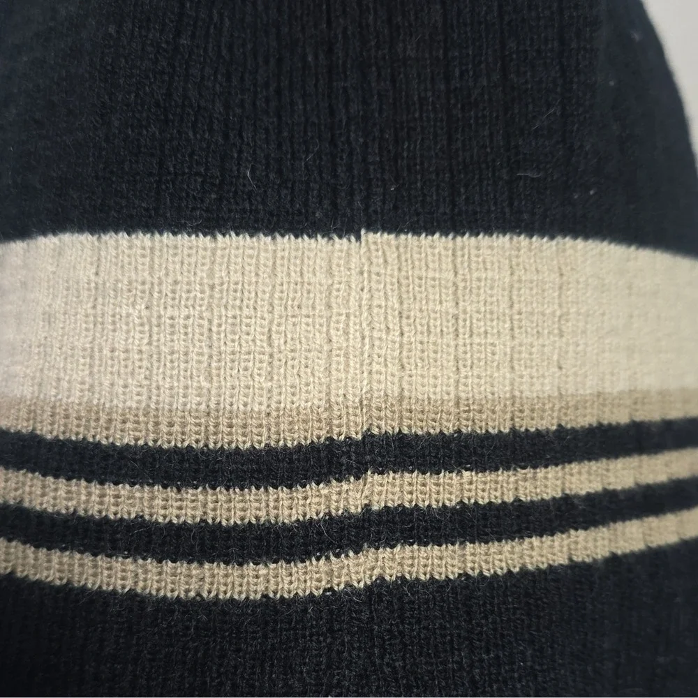 adidas Y2K Climawarm Striped Knit Visor Beanie Black Beige One Size Unisex